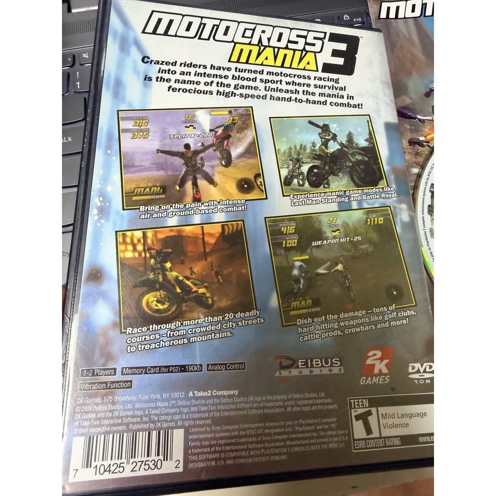 Motocross Mania‎ 3 Sony PlayStation 2 PS2 Game with Manual NTSC 2K Games